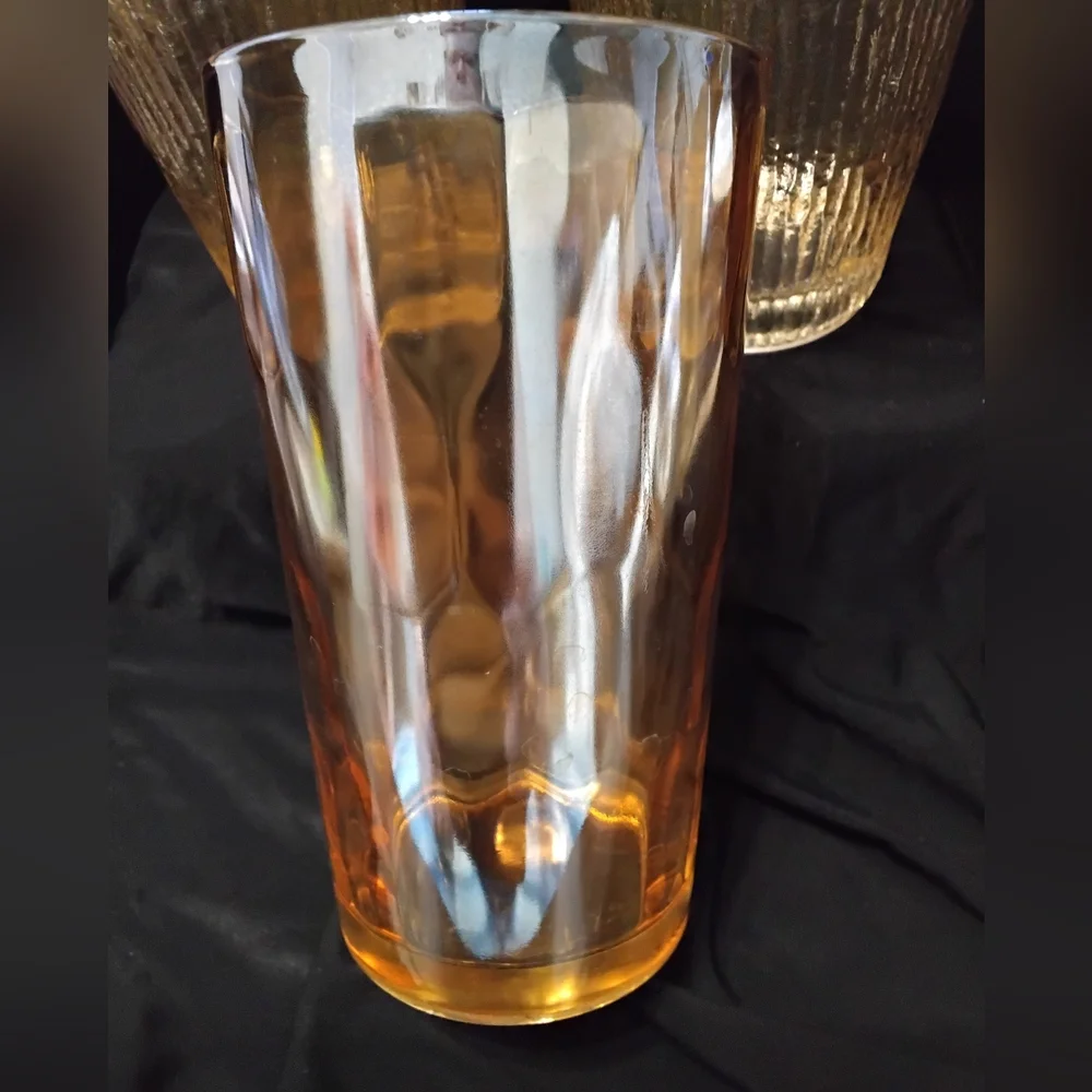 Vintage Set of Jeannette Tree Bark 3~Jeanette Carnival Glass-Honeycomb-Gold 1